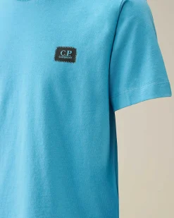 C.P. Company U16 Cotton Jersey 30/1 Logo T-Shirt Niagara-Blue Discount