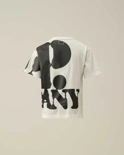 C.P. Company U16 Cotton Jersey 30/1 Oversized Graphic T-Shirt Gauze White Fashion