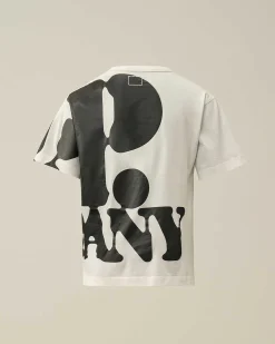 C.P. Company U16 Cotton Jersey 30/1 Oversized Graphic T-Shirt Gauze White Sale