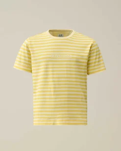 C.P. Company U16 Cotton Jersey 30/1 Striped T-Shirt Sulphur-Yellow Store