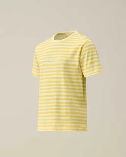 C.P. Company U16 Cotton Jersey 30/1 Striped T-Shirt Sulphur-Yellow Store
