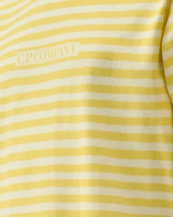 C.P. Company U16 Cotton Jersey 30/1 Striped T-Shirt Sulphur-Yellow Best
