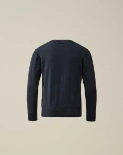 C.P. Company U16 Cotton Logo Knit Total Eclipse-Blue Best