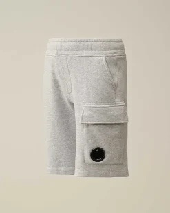 C.P. Company U16 Diagonal Fleece Cargo Shorts Grey Melange Online
