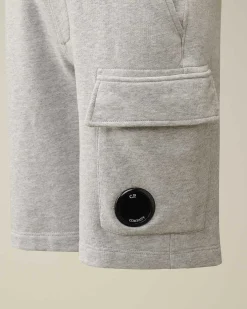 C.P. Company U16 Diagonal Fleece Cargo Shorts Grey Melange Online
