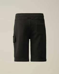 C.P. Company U16 Diagonal Fleece Cargo Shorts Black Sale