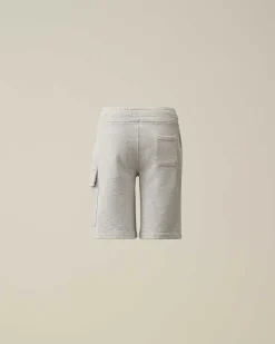 C.P. Company U16 Diagonal Fleece Cargo Shorts Grey Melange Outlet