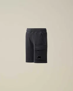 C.P. Company U16 Diagonal Fleece Cargo Shorts Total Eclipse-Blue Sale