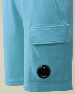 C.P. Company U16 Diagonal Fleece Cargo Shorts Niagara-Blue Fashion