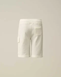 C.P. Company U16 Diagonal Fleece Cargo Shorts Gauze White Shop