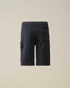 C.P. Company U16 Diagonal Fleece Cargo Shorts Total Eclipse-Blue Cheap