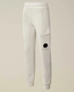 C.P. Company U16 Diagonal Fleece Cargo Sweatpants Gauze White Discount