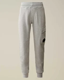 C.P. Company U16 Diagonal Fleece Cargo Sweatpants Grey Melange Hot