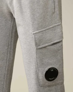 C.P. Company U16 Diagonal Fleece Cargo Sweatpants Grey Melange Hot
