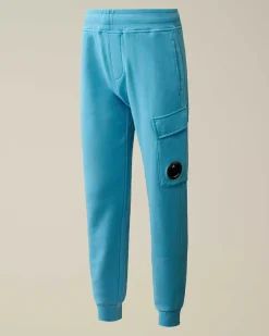 C.P. Company U16 Diagonal Fleece Cargo Sweatpants Niagara-Blue Clearance