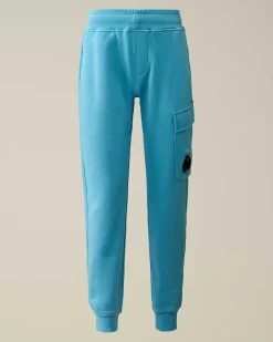 C.P. Company U16 Diagonal Fleece Cargo Sweatpants Niagara-Blue Clearance