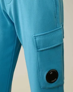 C.P. Company U16 Diagonal Fleece Cargo Sweatpants Niagara-Blue Clearance