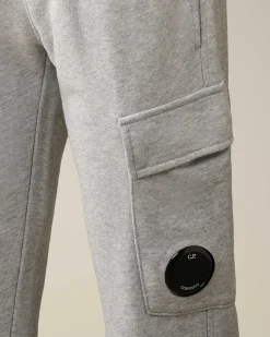 C.P. Company U16 Diagonal Fleece Cargo Sweatpants Grey Melange Best Sale