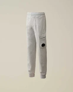 C.P. Company U16 Diagonal Fleece Cargo Sweatpants Grey Melange Best Sale