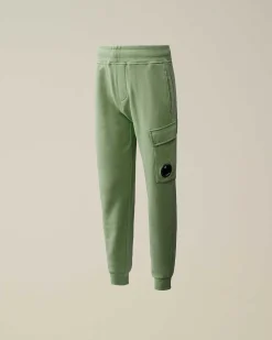 C.P. Company U16 Diagonal Fleece Cargo Sweatpants Green Bay Best