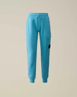 C.P. Company U16 Diagonal Fleece Cargo Sweatpants Niagara-Blue New