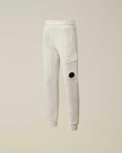 C.P. Company U16 Diagonal Fleece Cargo Sweatpants Gauze White Online