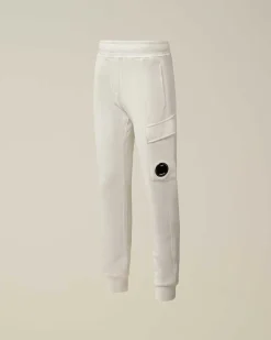 C.P. Company U16 Diagonal Fleece Cargo Sweatpants Gauze White Best Sale