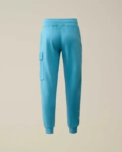 C.P. Company U16 Diagonal Fleece Cargo Sweatpants Niagara-Blue New