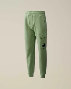 C.P. Company U16 Diagonal Fleece Cargo Sweatpants Green Bay Discount