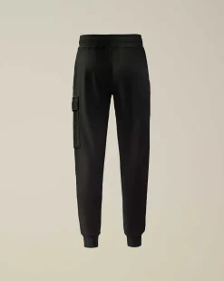 C.P. Company U16 Diagonal Fleece Cargo Sweatpants Black Fashion