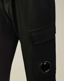 C.P. Company U16 Diagonal Fleece Cargo Sweatpants Black Fashion