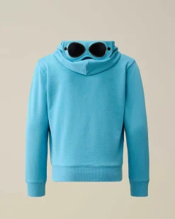 C.P. Company U16 Diagonal Fleece Goggle Hoodie Niagara-Blue Shop