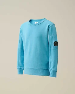 C.P. Company U16 Diagonal Fleece Lens Sweatshirt Niagara-Blue Sale