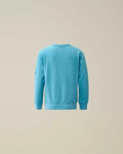 C.P. Company U16 Diagonal Fleece Lens Sweatshirt Niagara-Blue New
