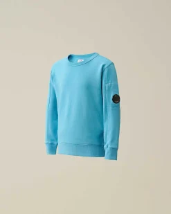 C.P. Company U16 Diagonal Fleece Lens Sweatshirt Niagara-Blue Clearance