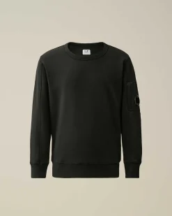 C.P. Company U16 Diagonal Fleece Lens Sweatshirt Black Clearance