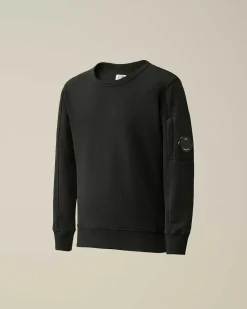 C.P. Company U16 Diagonal Fleece Lens Sweatshirt Black Clearance