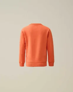 C.P. Company U16 Diagonal Fleece Logo Sweatshirt Gold Flame-Orange Sale