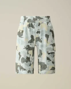 C.P. Company U16 Diagonal Fleece Printed Cargo Shorts Var.02-Multicolor Clearance