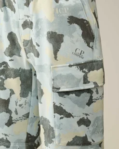 C.P. Company U16 Diagonal Fleece Printed Cargo Shorts Var.02-Multicolor Best