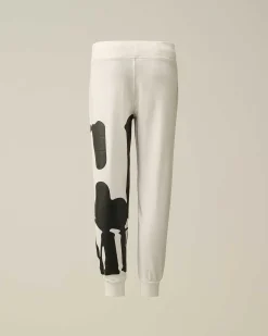 C.P. Company U16 Light Fleece Logo Sweatpants Gauze White Best Sale