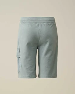 C.P. Company U16 Light Fleece Mixed Cargo Shorts Turbulence-Grey Fashion