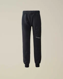 C.P. Company U16 Light Fleece Mixed Pocket Sweatpants Total Eclipse-Blue Store