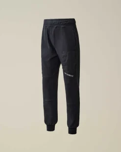 C.P. Company U16 Light Fleece Mixed Pocket Sweatpants Total Eclipse-Blue Fashion