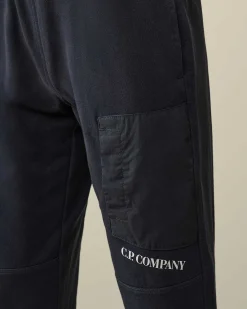 C.P. Company U16 Light Fleece Mixed Pocket Sweatpants Total Eclipse-Blue Fashion
