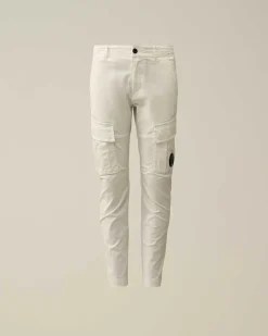 C.P. Company U16 Stretch Gabardine Cargo Pants Gauze White Shop