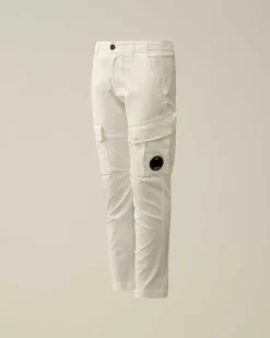 C.P. Company U16 Stretch Gabardine Cargo Pants Gauze White Cheap