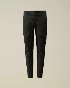 C.P. Company U16 Stretch Gabardine Cargo Pants Black Fashion