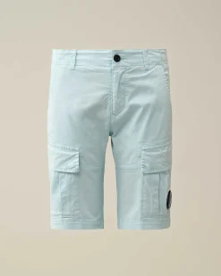C.P. Company U16 Stretch Gabardine Cargo Shorts Starlight Blue Outlet
