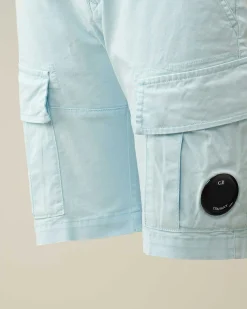 C.P. Company U16 Stretch Gabardine Cargo Shorts Starlight Blue Outlet